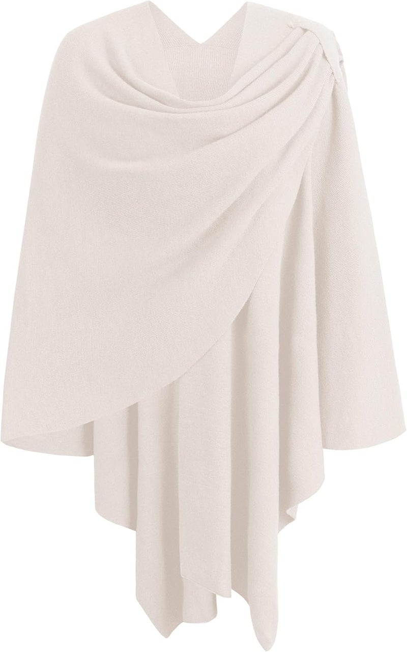 Puli Womens Large Cross Front Poncho Sweater Wrap Topper Knitted Elegant Shawls Cape for Fall Winter - Image 1